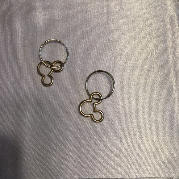 Mickey Mouse gold charmed hoop earrings - Picture 2 of 8